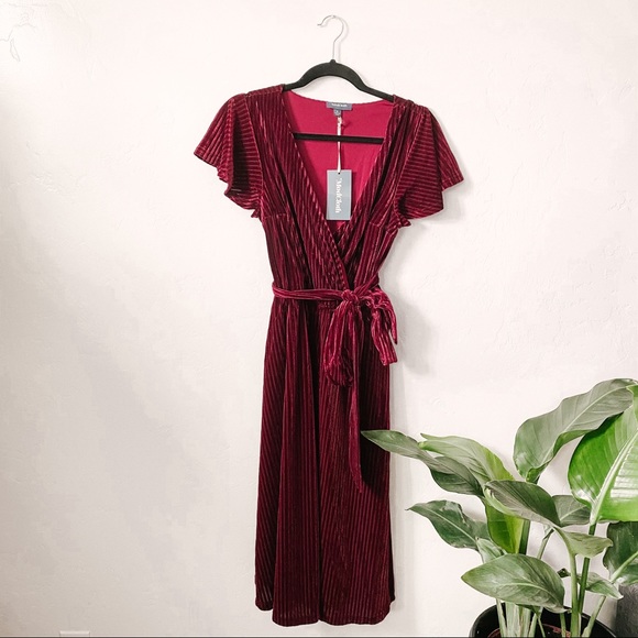 Modcloth Dresses & Skirts - NWT ModCloth | Red Velvet Faux Wrap Dress
